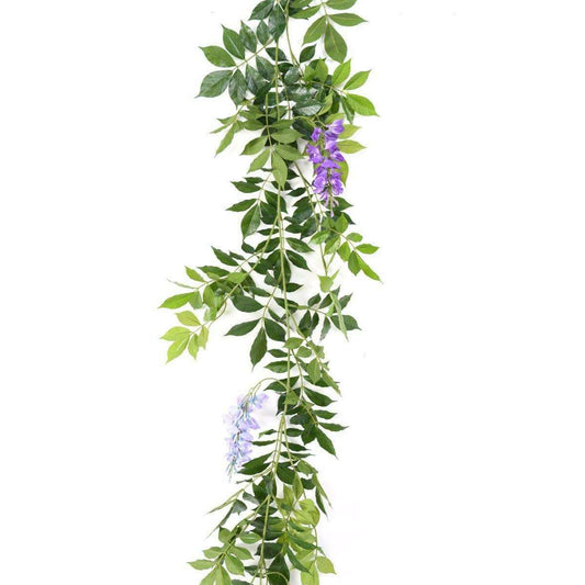 Guirlande artificielle Glycine - feuillage pour intérieur - H.180cm Lavande