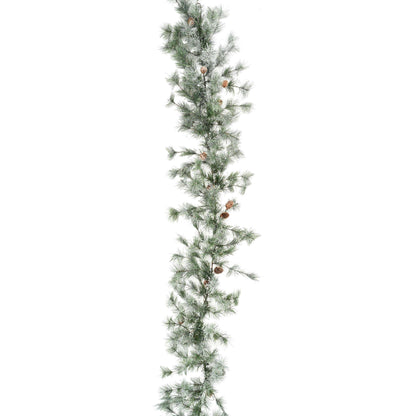 Guirlande artificielle pailletée avec pommes de pin - déco noël - H.270cm