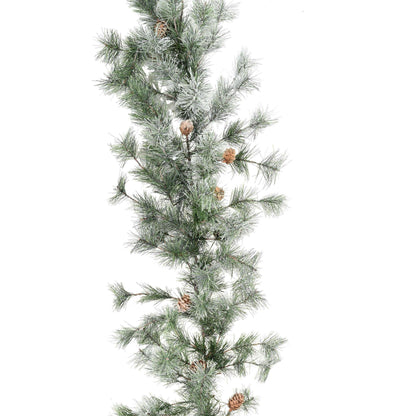 Guirlande artificielle pailletée avec pommes de pin - déco noël - H.270cm