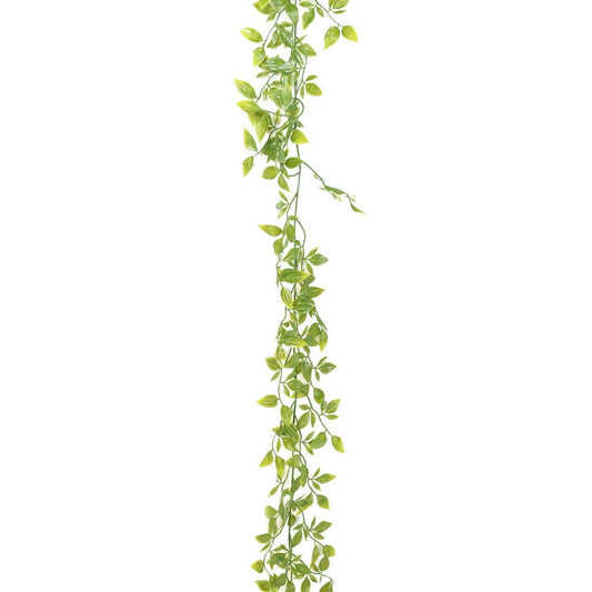 Guirlande artificielle Tradescantia résistant UV - plante pour extérieur - H.195cm vert