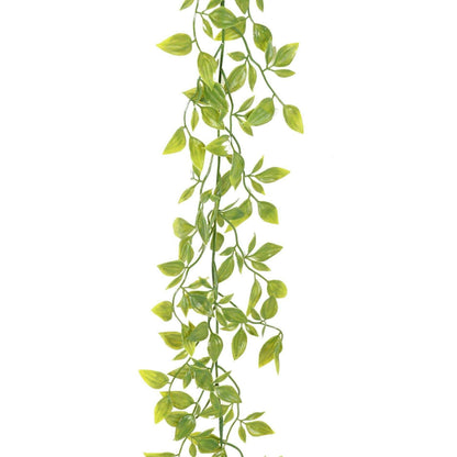 Guirlande artificielle Tradescantia résistant UV - plante pour extérieur - H.195cm vert