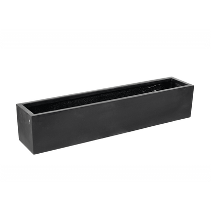 Jardinière Balconnière intérieur / extérieur L.100x25cm noir Fiberstone