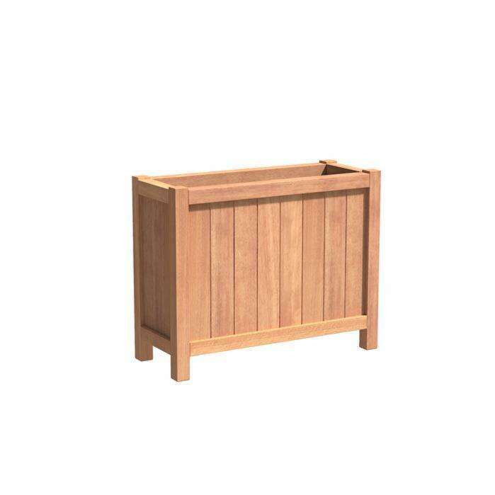 Jardinière pour fleur muret bois exotique Valencia - extérieur - L.100xH.80cm