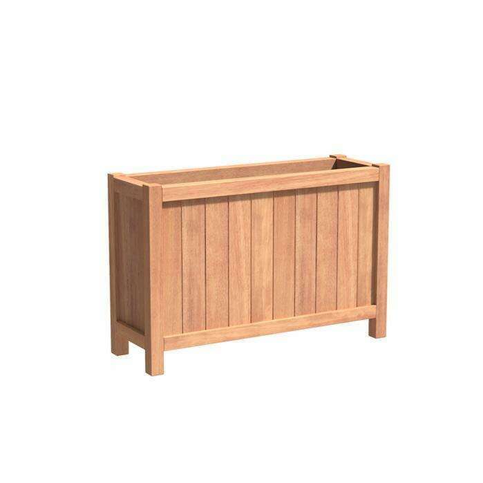 Jardinière pour fleur muret bois exotique Valencia - extérieur - L.120xH.80cm