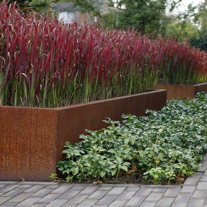 Muret pour fleur bac rectangulaire Ande - extérieur jardin - L.120xH.80cm Acier Corten