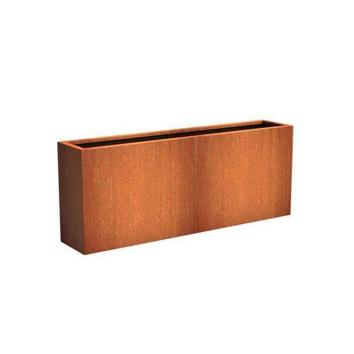 Muret pour fleur bac rectangulaire Ande - extérieur jardin - L.200xH.80cm Acier Corten