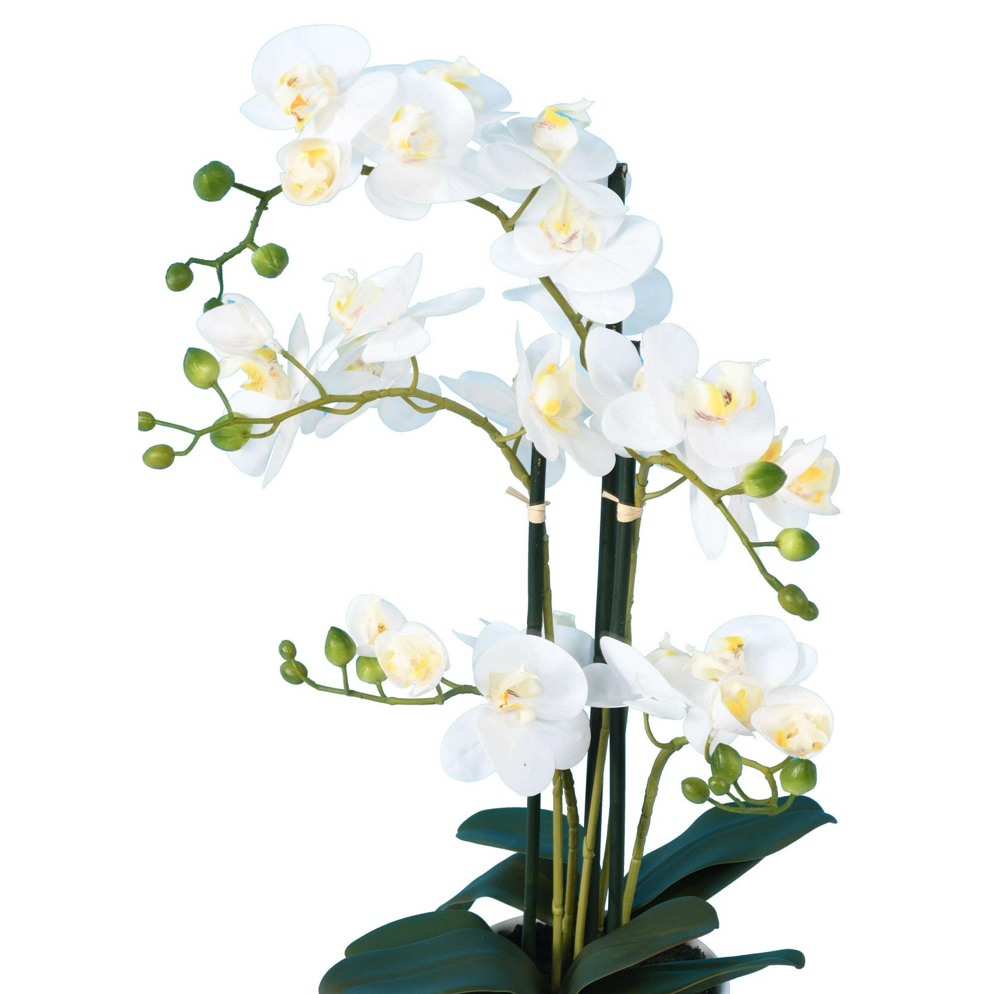 Orchidée Phalaenopsis artificielle en pot blanc - plante d'intérieur - H.70cm