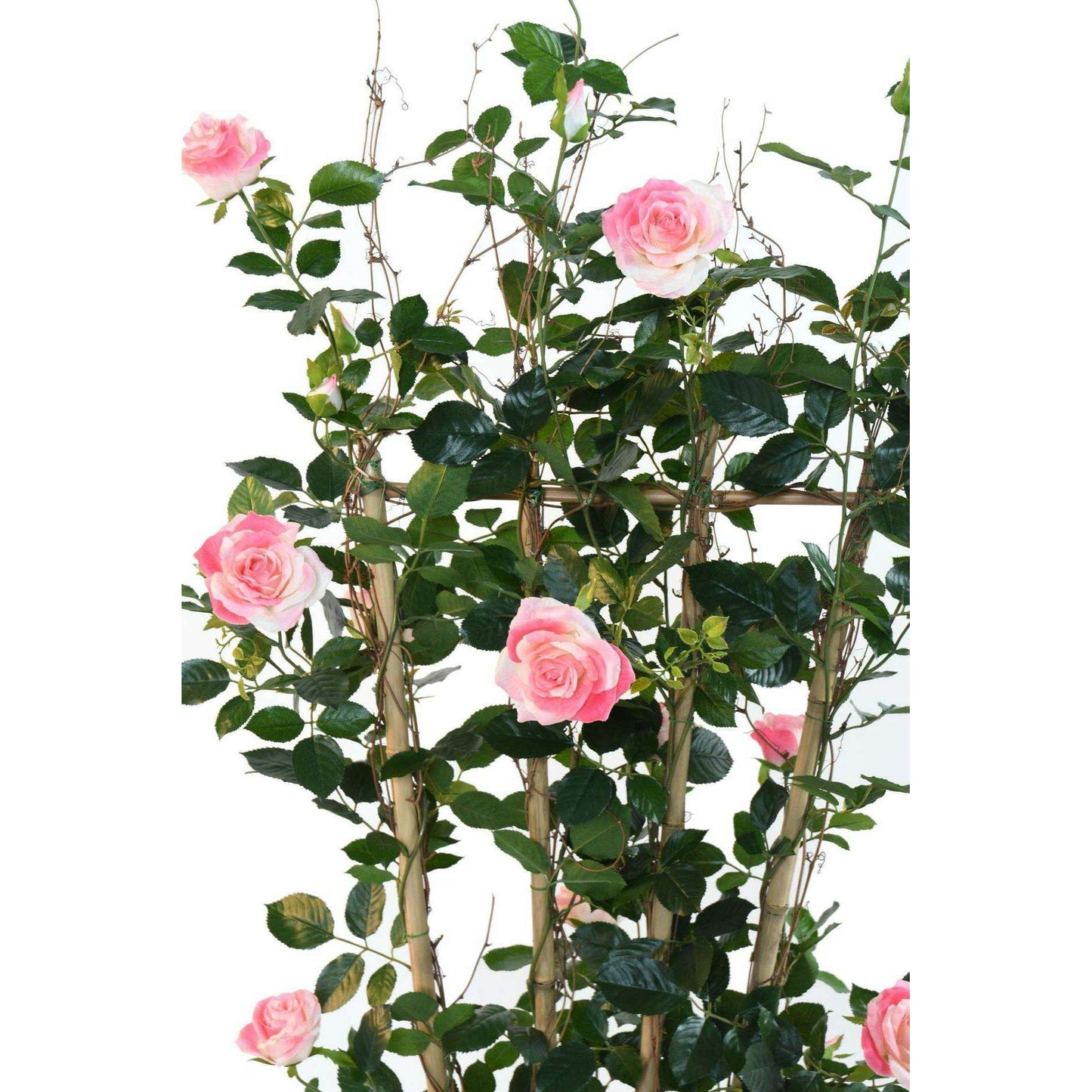 Palissade artificielle fleurie Rosier Royal - plante d'intérieur - H.160cm rose