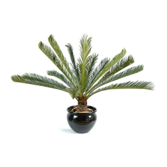 Palmier artificiel Cycas géant 15 palmes - plante d'intérieur - H.100cm vert