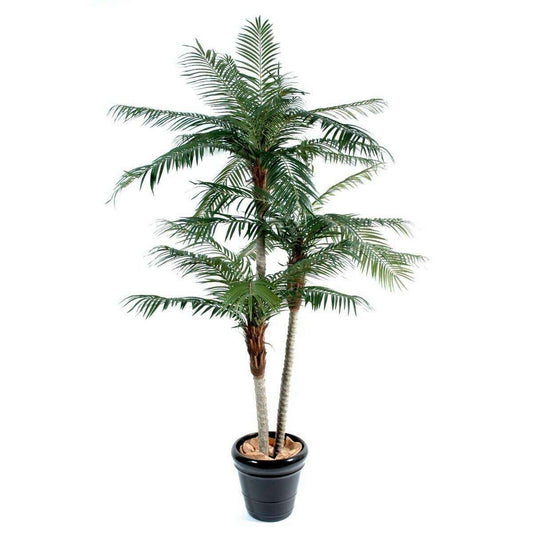 Palmier artificiel Phoenix 3 troncs - plante intérieur - H.225cm vert