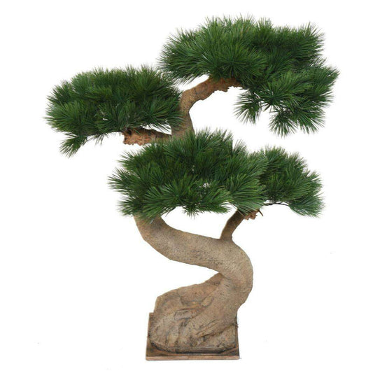 Pin Bonsaï arbre artificiel sur platine - intérieur extérieur - H.92cm