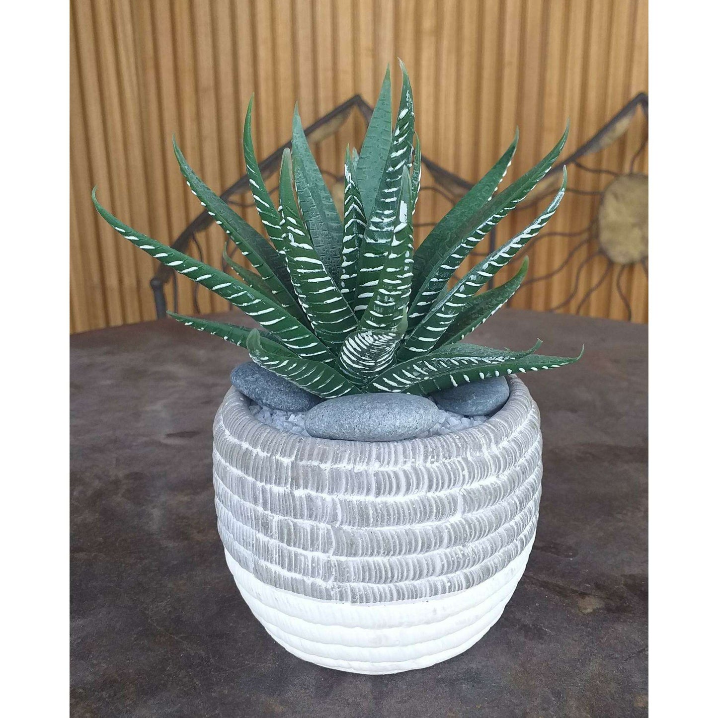 Plante artificielle Aloe en piquet - cactus artificiel intérieur - H.15cm vert