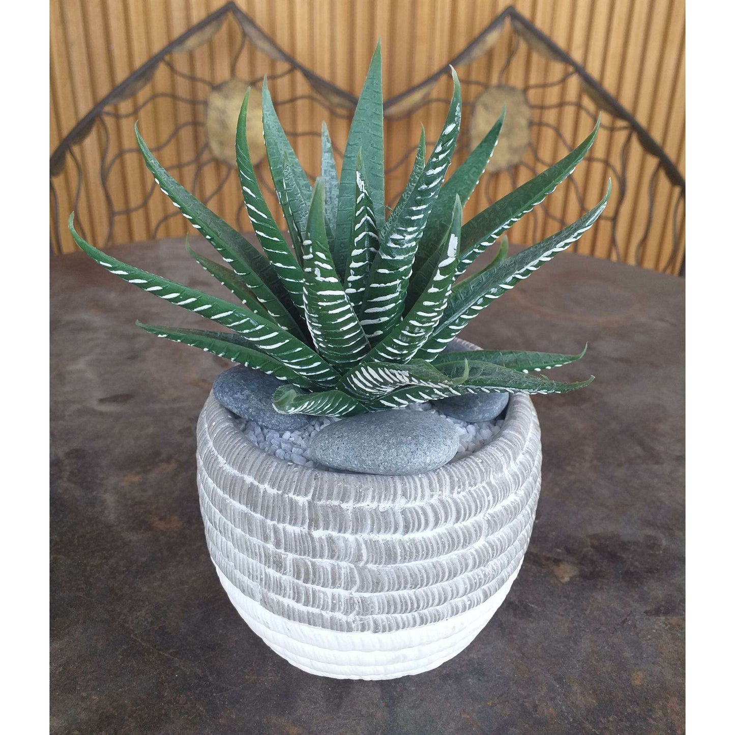 Plante artificielle Aloe en piquet - cactus artificiel intérieur - H.15cm vert