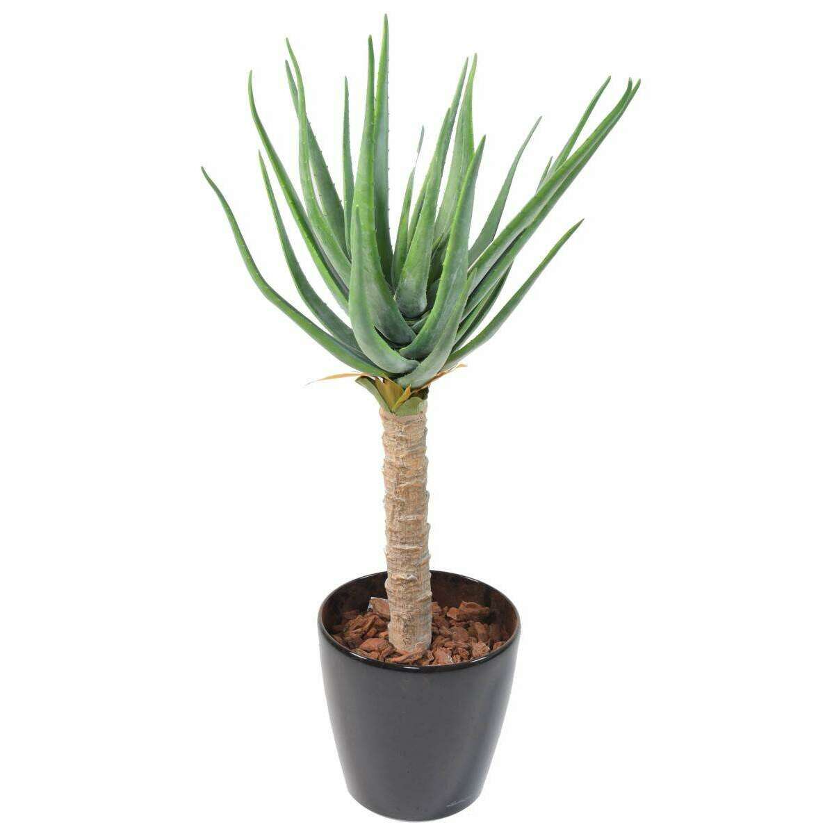 Plante artificielle Aloe vera en pot - plante pour intérieur - H.125 cm vert