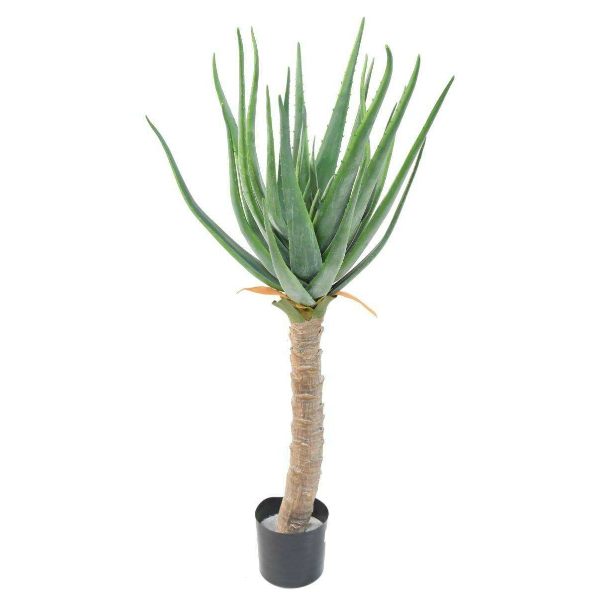 Plante artificielle Aloe vera en pot - plante pour intérieur - H.125 cm vert