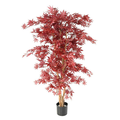 Plante artificielle Aralia New - érable synthétique pour intérieur - H.160cm rouge