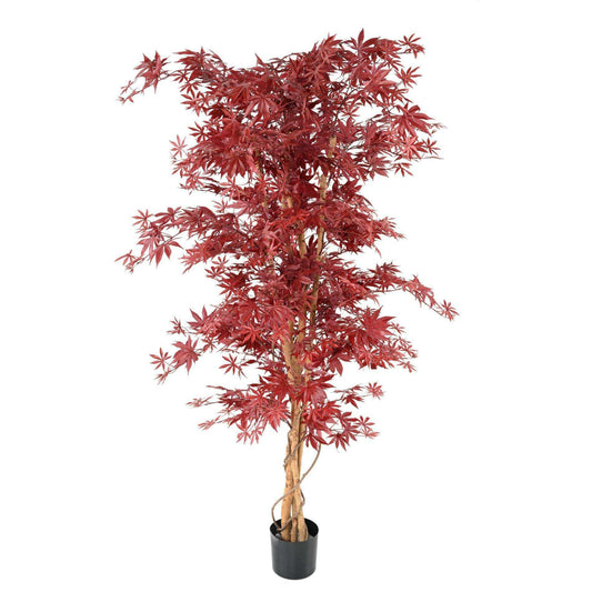 Plante artificielle Aralia New - érable synthétique pour intérieur - H.190cm rouge