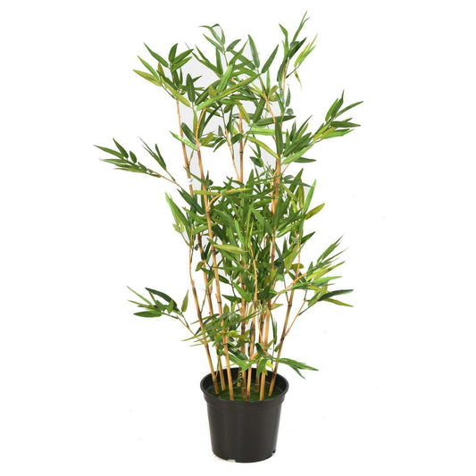 Plante artificielle bambou cannes chaume - plante d'intérieur - H.90cm vert