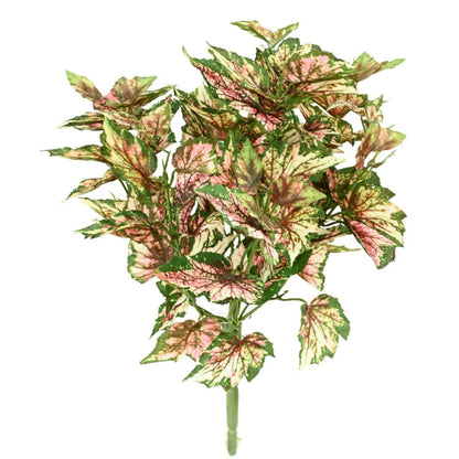 Plante artificielle Begonia rex en piquet - décoration d'intérieur - H.37cm panaché