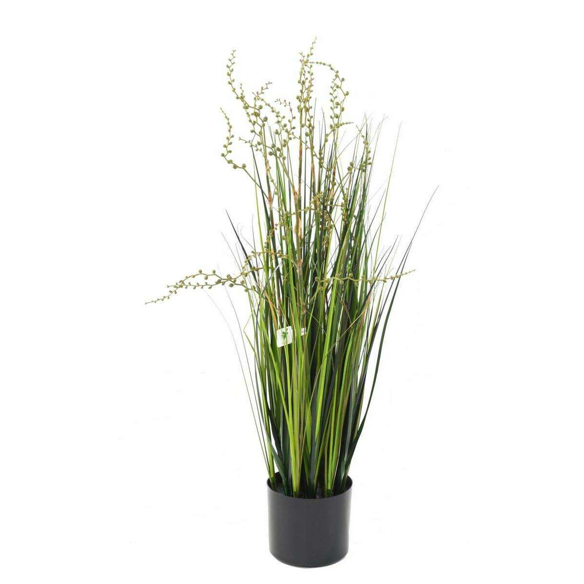 Plante artificielle Berry Onion Grass en pot - intérieur - H.90cm vert