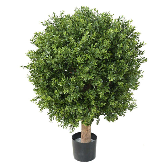 Plante artificielle Buis boule RED DAY UV - topiaire pour extérieur - H.100cm vert