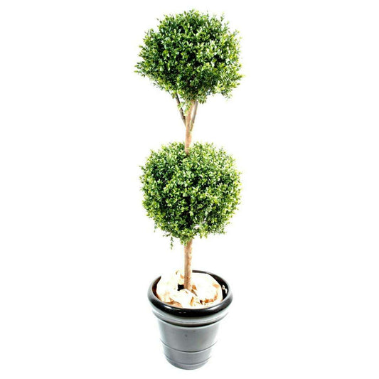 Plante artificielle Buis double boule - intérieur extérieur - H.140cm vert