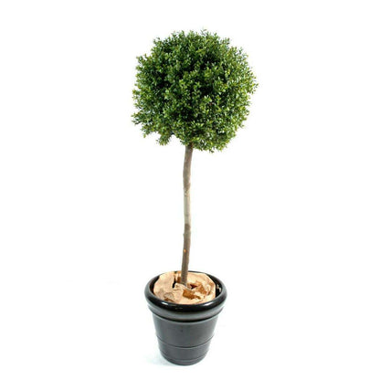 Plante artificielle convient en extérieur Buis tige boule - H.110cm vert