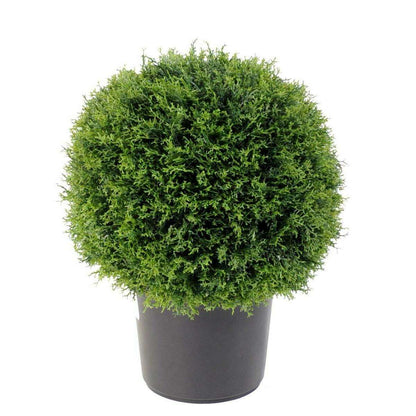 Plante artificielle Cyprès boule en pot - intérieur extérieur - H.43cm vert