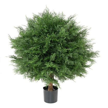 Plante artificielle Cyprès Lawson boule UV - intérieur extérieur - H.80cm