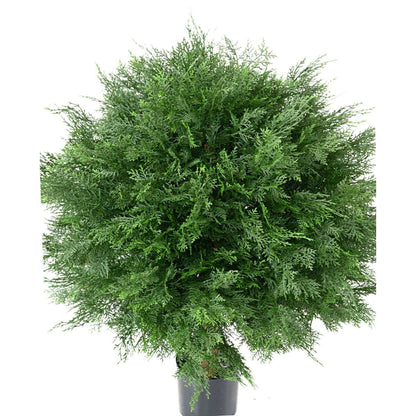 Plante artificielle Cyprès Lawson boule UV - intérieur extérieur - H.80cm