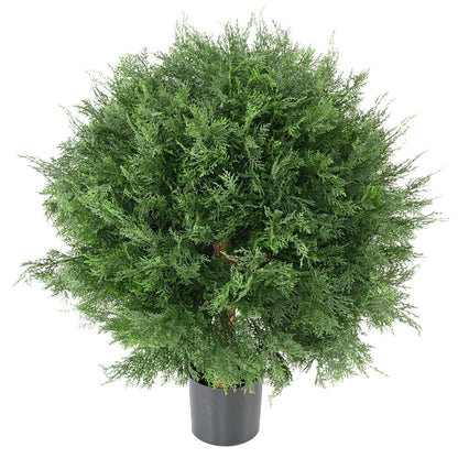 Plante artificielle Cyprès Lawson boule UV - intérieur extérieur - H.90cm