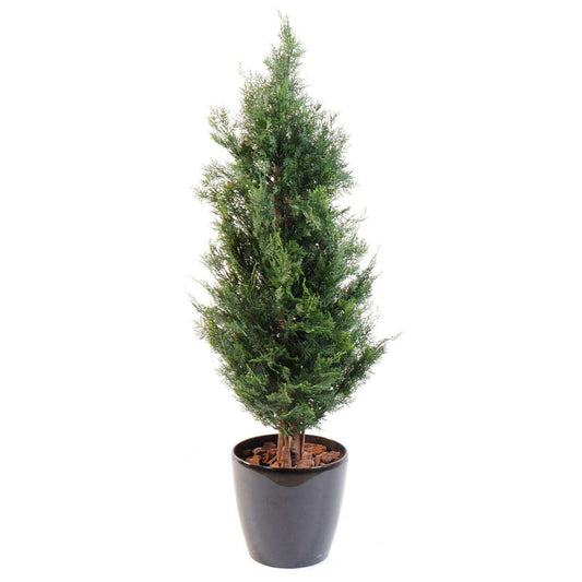 Plante artificielle Cypres Lawson UV résistant - intérieur extérieur - H.125cm vert