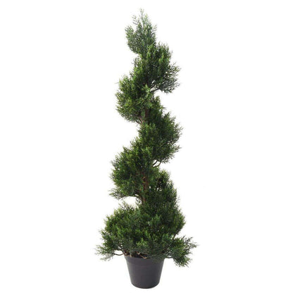 Plante artificielle Cyprès new spirale - extérieur - H.125cm vert