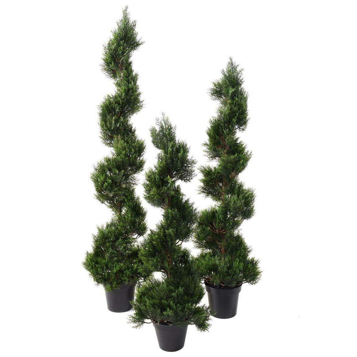 Plante artificielle Cyprès new spirale - extérieur - H.125cm vert