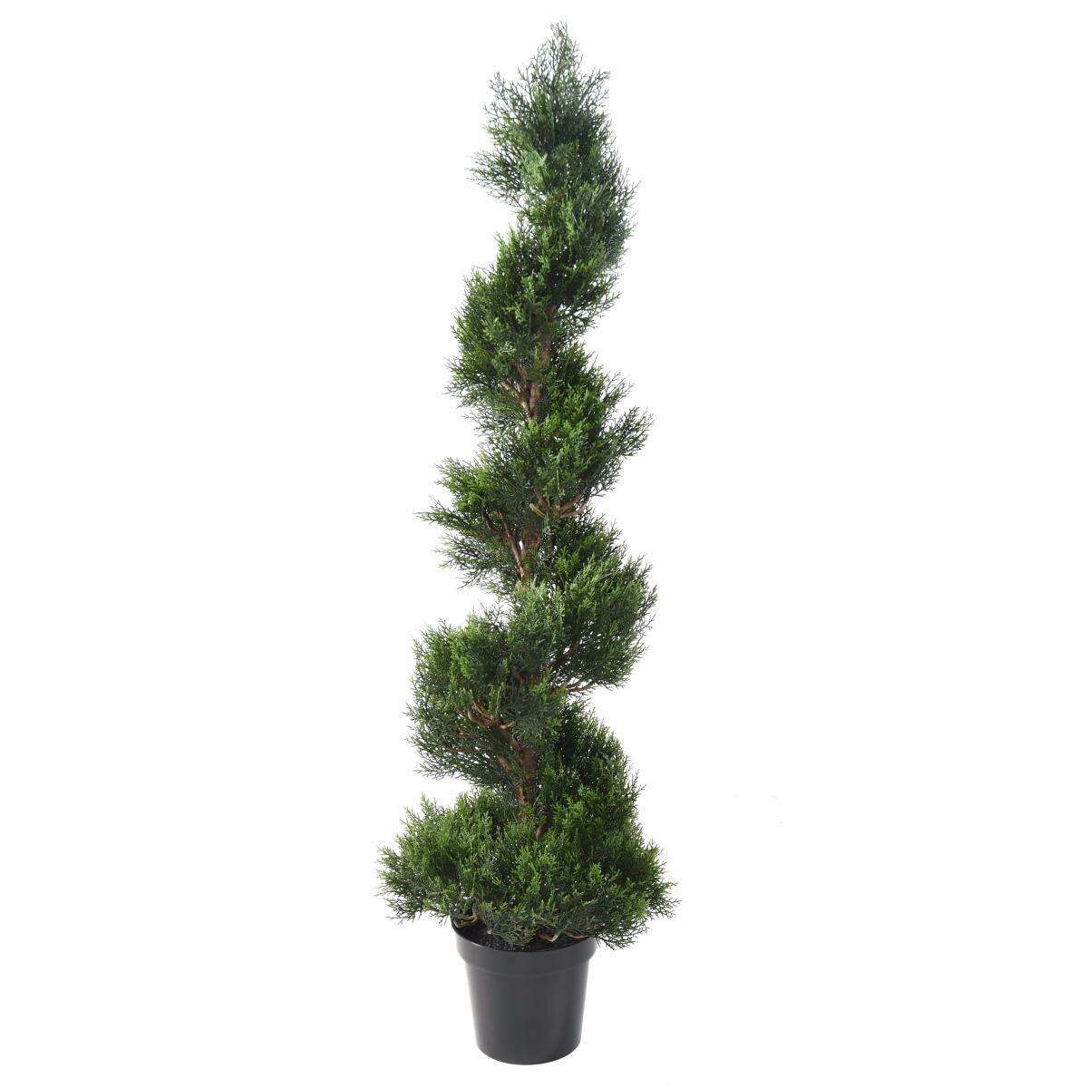 Plante artificielle Cyprès new spirale - extérieur - H.150cm vert