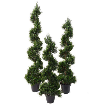 Plante artificielle Cyprès new spirale - extérieur - H.150cm vert