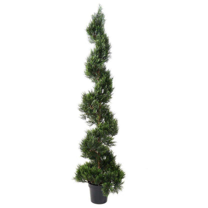 Plante artificielle Cyprès new spirale - extérieur - H.180cm vert