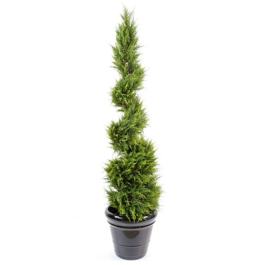 Plante artificielle Cypres spirale - intérieur extérieur - H.130cm vert