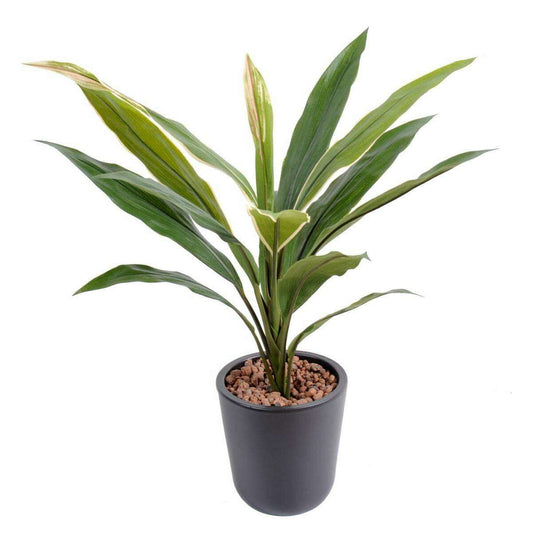 Plante artificielle Dracaena Cordyline en piquet - intérieur - H.60 cm vert jaune