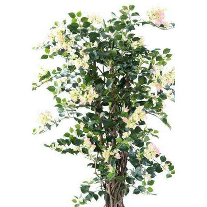 Plante artificielle fleurie Bougainvillier - arbre semi-naturel d'intérieur - H.150cm blanc rose