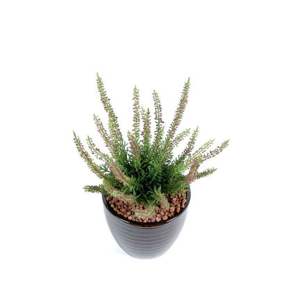 Plante artificielle Fleurie Bruyère plastique en piquet - intérieur extérieur - H.30cm cerise