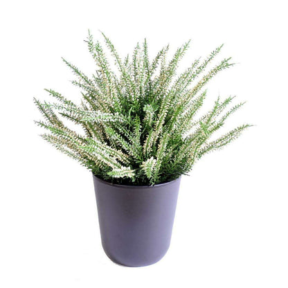 Plante artificielle Fleurie Bruyère plastique en pot - intérieur extérieur - H.35cm blanc