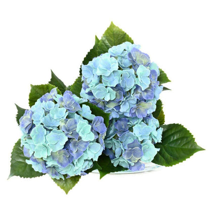 Plante artificielle fleurie Hortensia 3 têtes - intérieur extérieur - H.45cm bleu