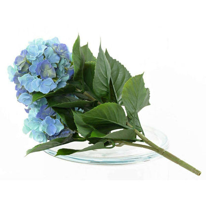 Plante artificielle fleurie Hortensia 3 têtes - intérieur extérieur - H.45cm bleu