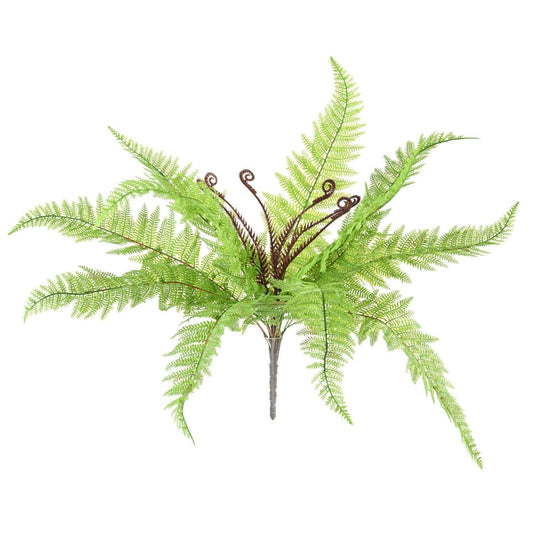 Plante artificielle Fougère Boston en piquet 12 feuilles - plante d'intérieur - H.59cm vert