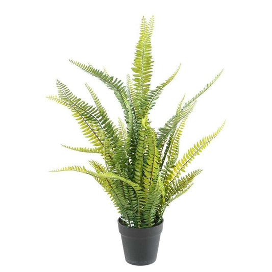 Plante artificielle Fougère Boston Plast. en pot - intérieur - H.75cm vert