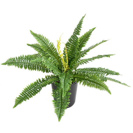 Plante artificielle Fougère en piquet 19 feuilles - plante d'intérieur - H.50cm vert