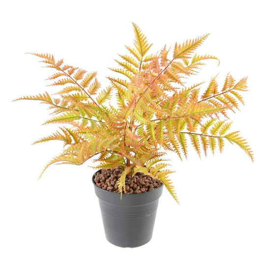 Plante artificielle Fougère plastique en piquet - décoration d'intérieur - H.45cm marron