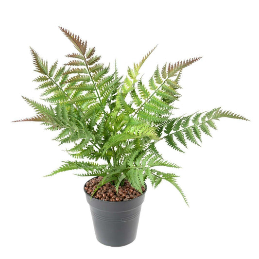 Plante artificielle Fougère plastique en piquet - décoration d'intérieur - H.45cm vert