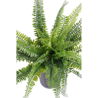 Plante artificielle Fougère plastique en piquet - intérieur extérieur - H.40cm vert